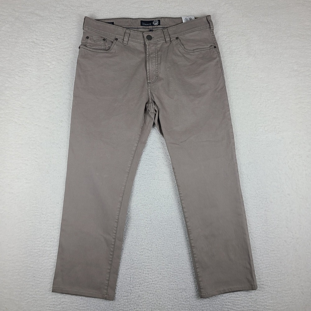 Atelier‎ Gardeur Pants Mens 36x28 Beige Stone Nevio-8 Chino Khakis HEMMED